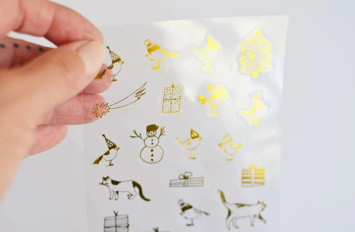 nálepky ptáčci v kulichu