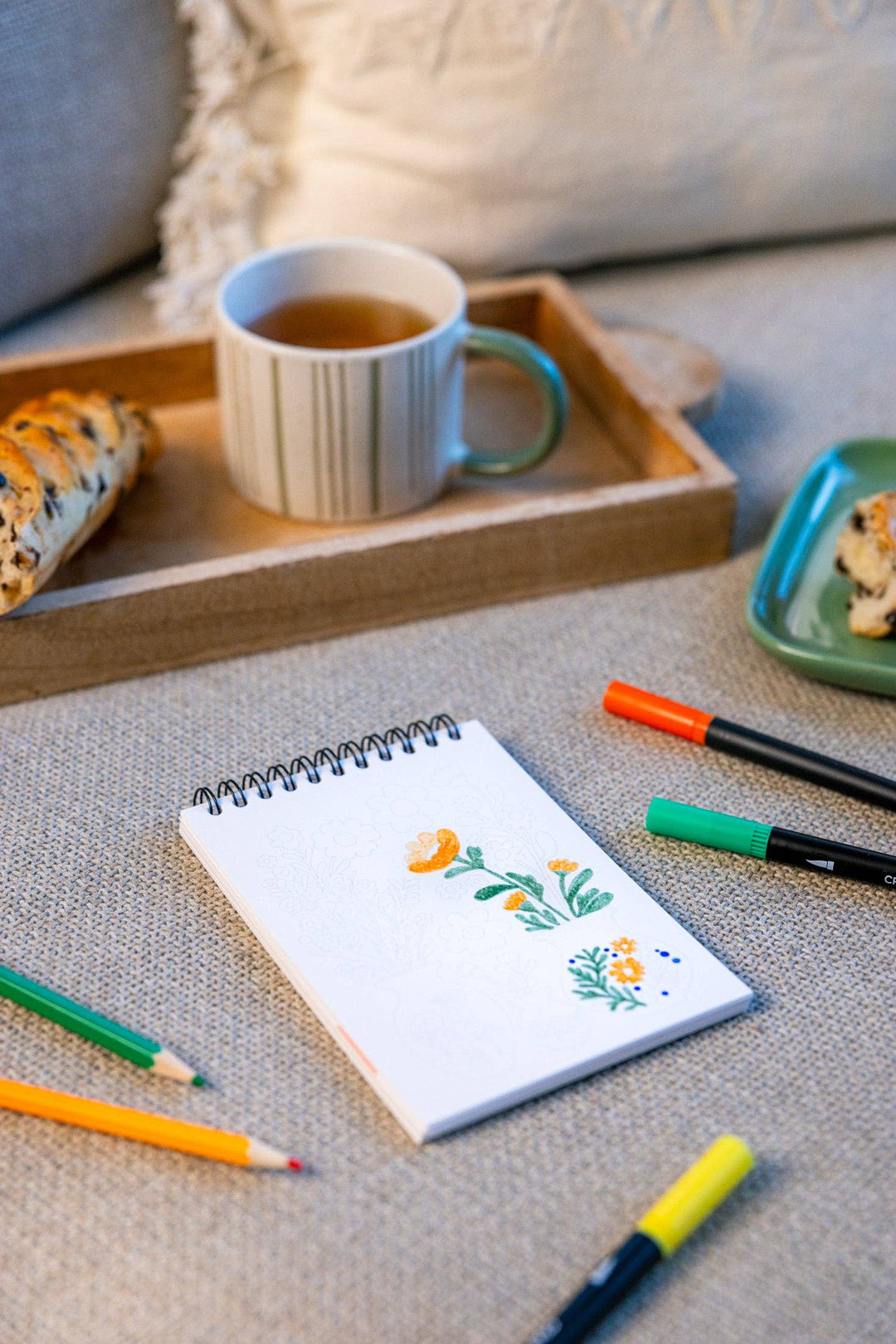 A6 omalovánky - modré květy