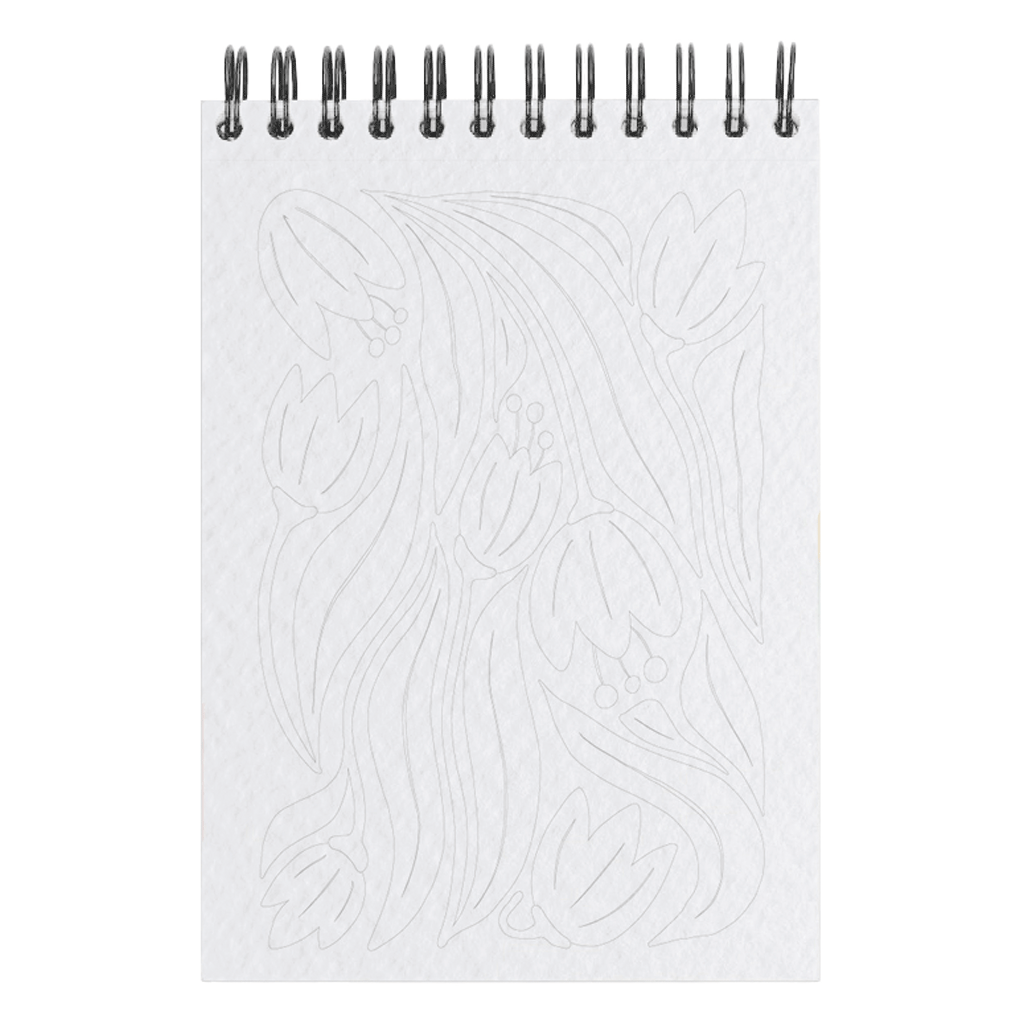 A6 omalovánky - tmavě růžové květy