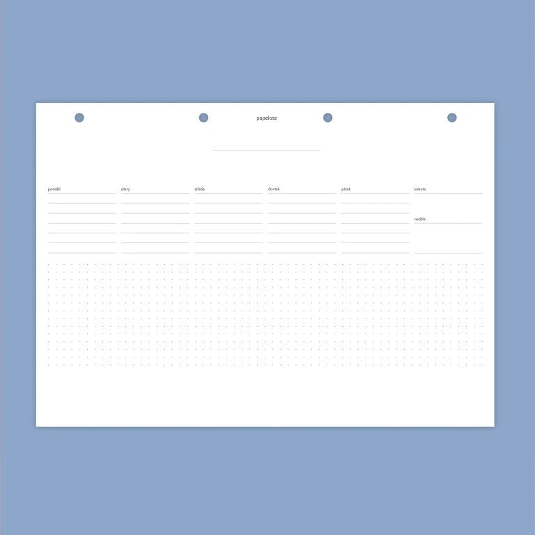 týdenní plánovač a4 planoo