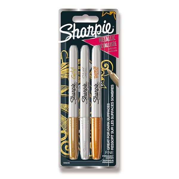 metalické permanentní fixy sharpie ~ sada 3 ks