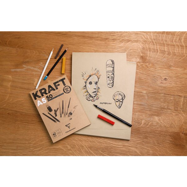 skicák clairefontaine brown kraft a4