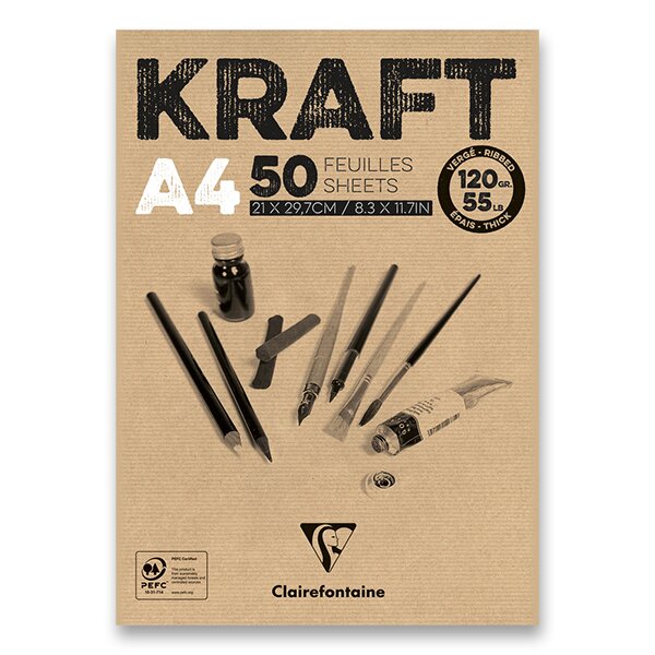 skicák clairefontaine brown kraft a4