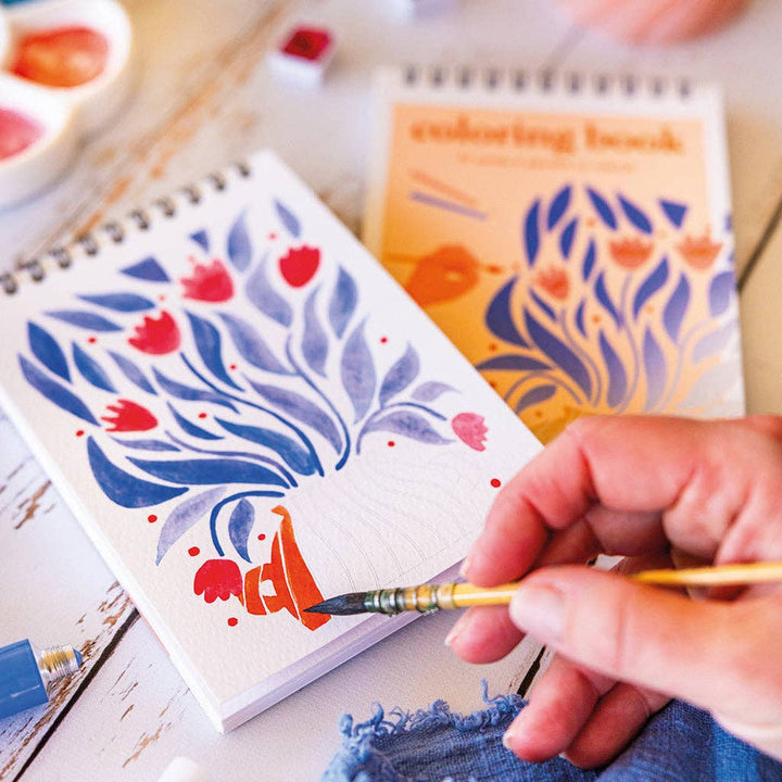 A6 omalovánky - světle růžové květy