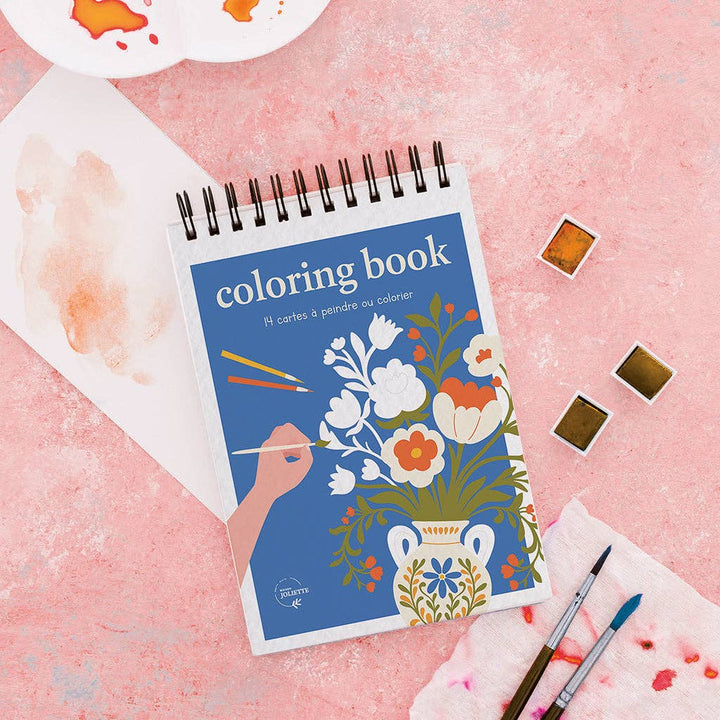 A6 omalovánky - modré květy