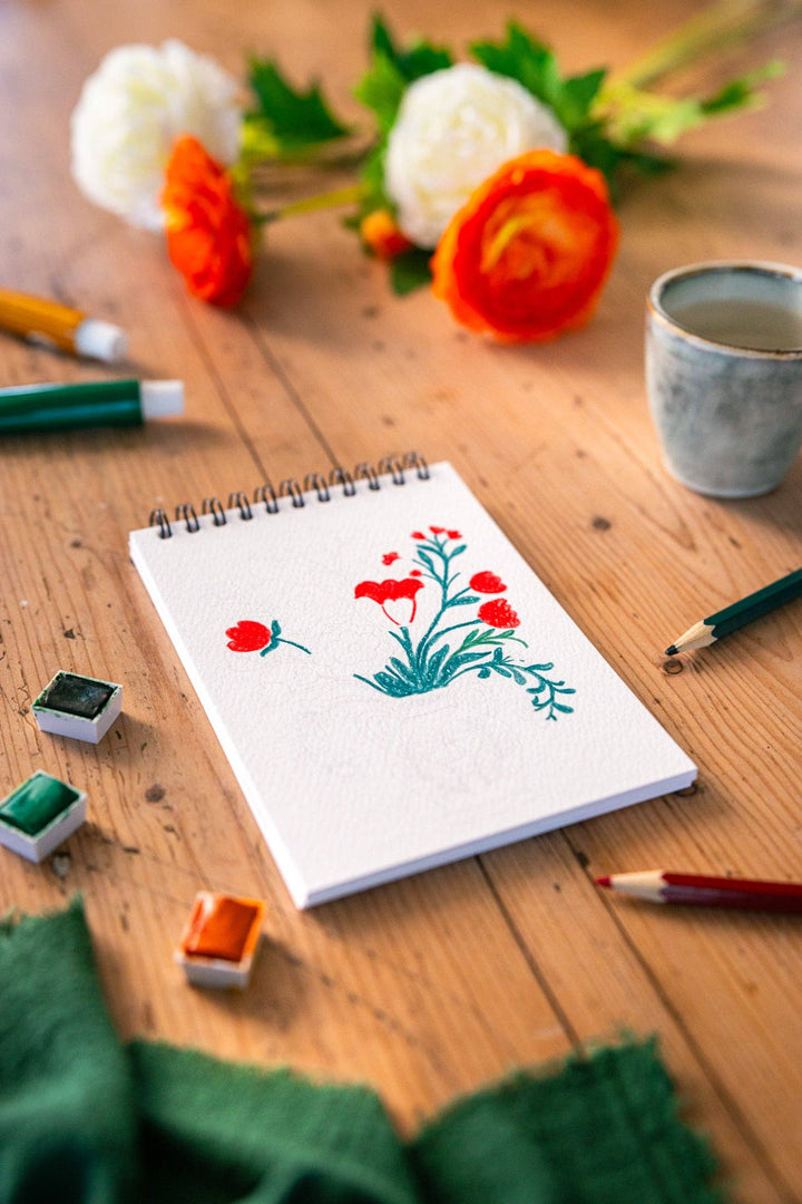 A6 omalovánky - modré květy