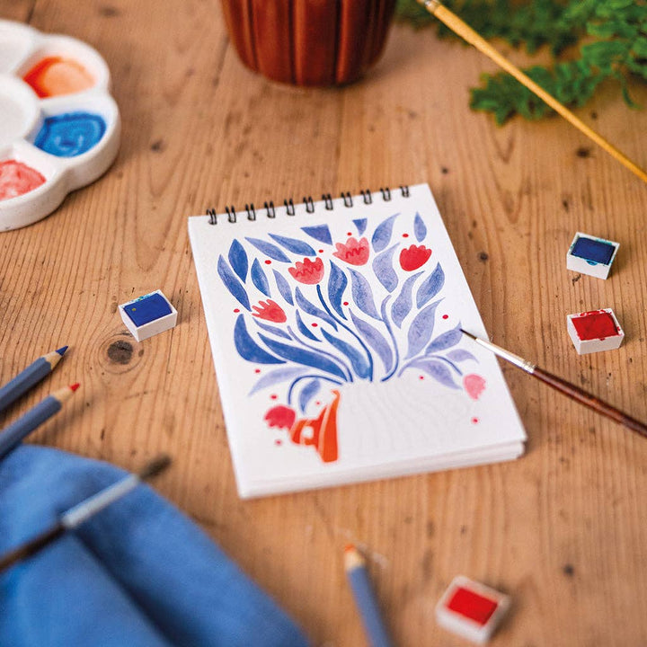 A6 omalovánky - světle růžové květy