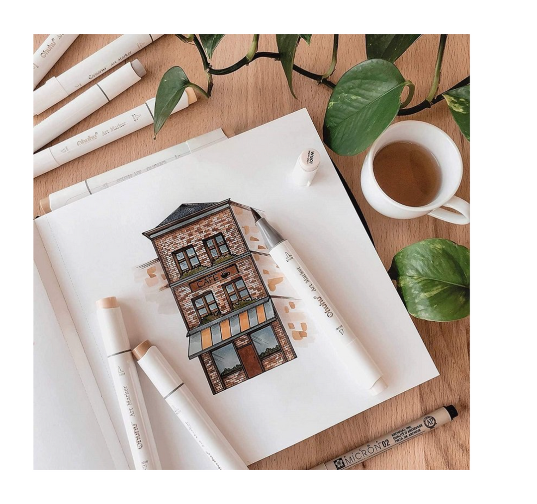 ohuhu lihové fixy oboustranné ~ pastelové