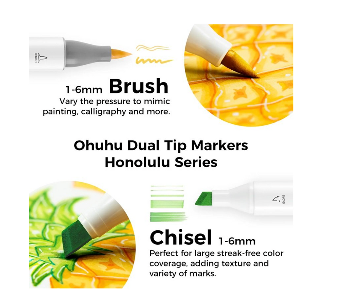 ohuhu lihové fixy oboustranné ~ základní