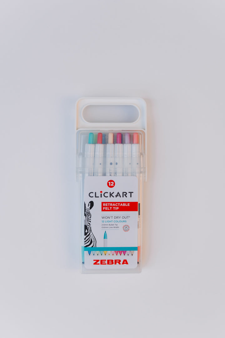 klikací fixy zebra (sada 12 ks)