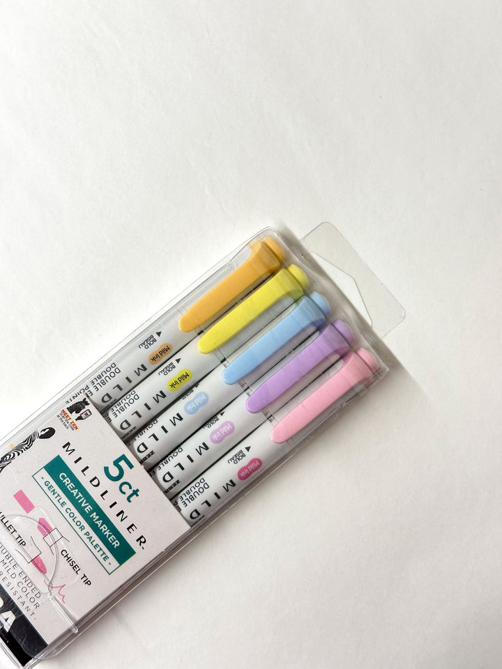 zvýrazňovače zebra mildliner ~ pastel (sada 5 ks)