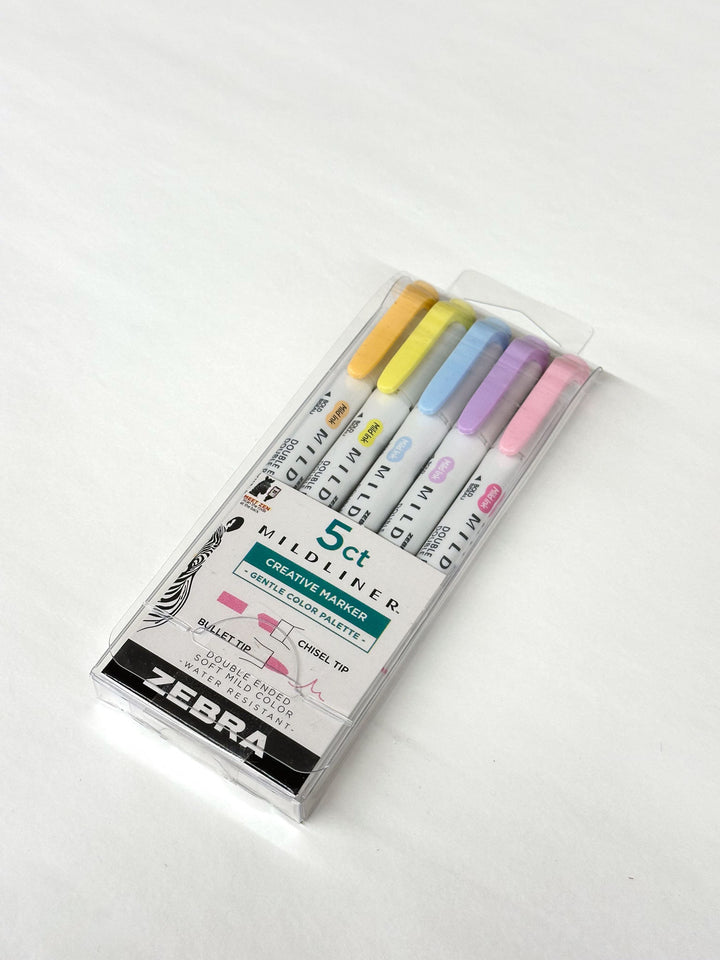 zvýrazňovače zebra mildliner ~ pastel (sada 5 ks)