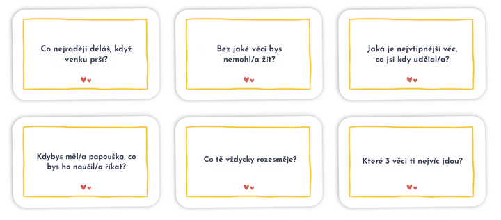 karty podle sebe ~ pro děti a dospělé